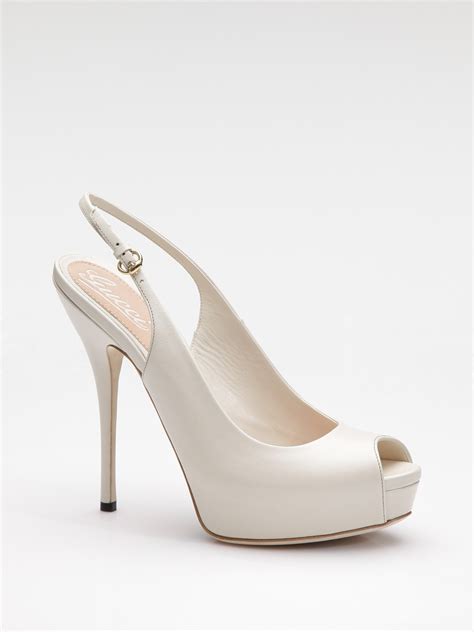 gucci open toe high heels|Gucci slingback heels.